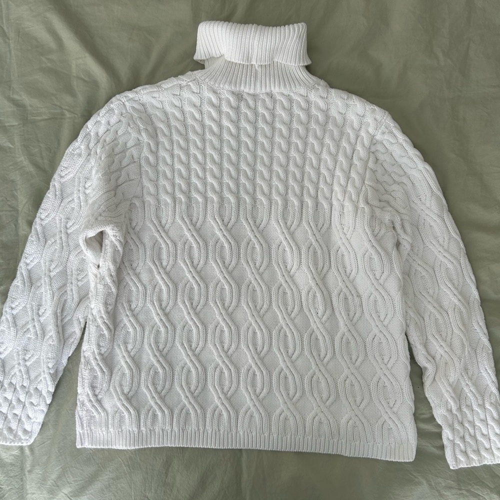 Womens Cable Knit Turtleneck Sweater - Picture 5 of 5